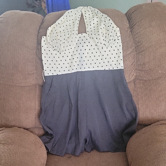 Black and White Halter Jumpsuit - Picture 1 of 2